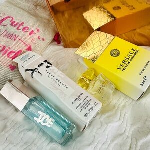 Fenty Beauty Cold Heartd ICE Clear Lip Gloss Luminizer & Versace Bright Crystal